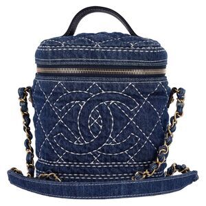 Chanel Quilted Denim Vanity Bag